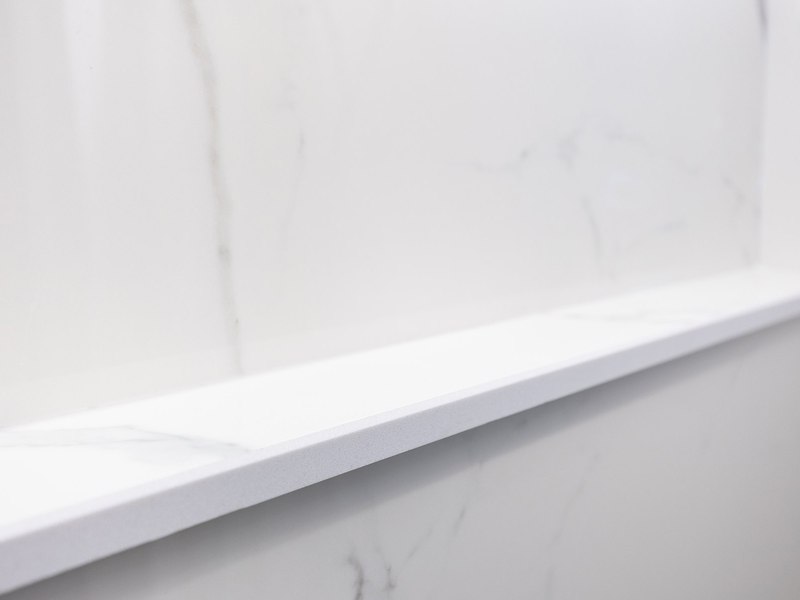 Eased edge on a porcelain ledge wall cap